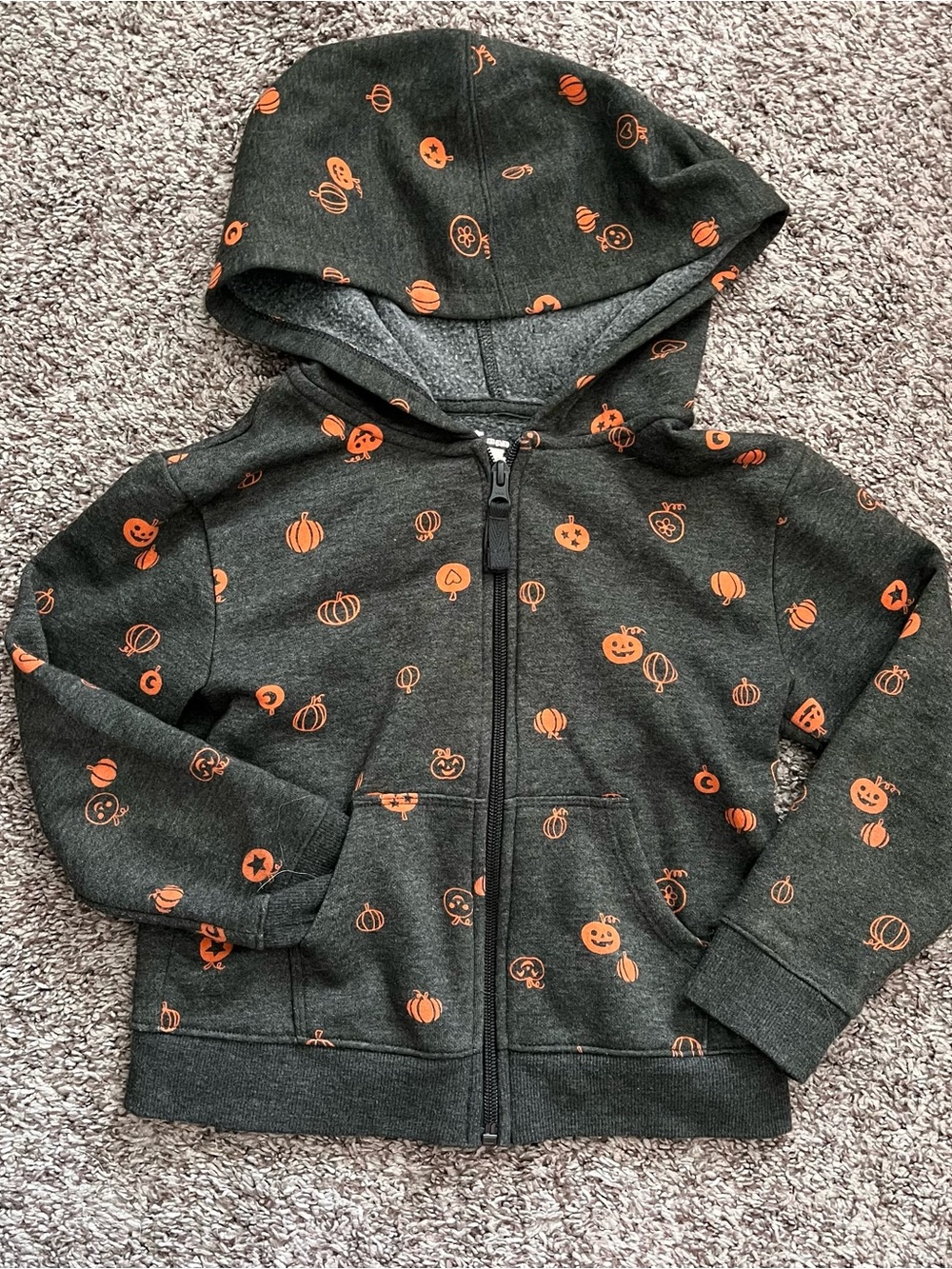 Cat & Jack Gray Hoodie with Orange Logo XS (4/5)